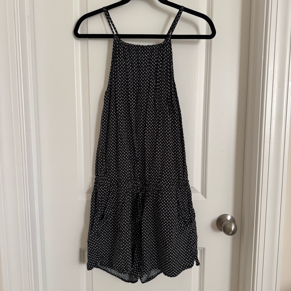 Old Navy Black and White Floral Romper, M
